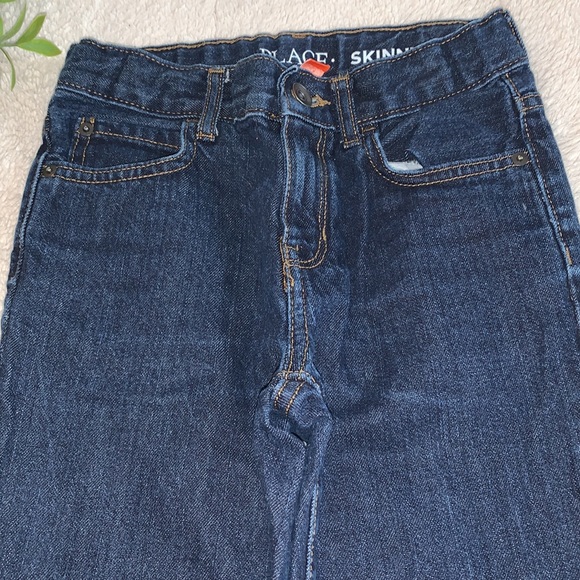 Children’s Place 8 Skinny Jeans EUC Adjustable Waist Dark Denim - Picture 8 of 12